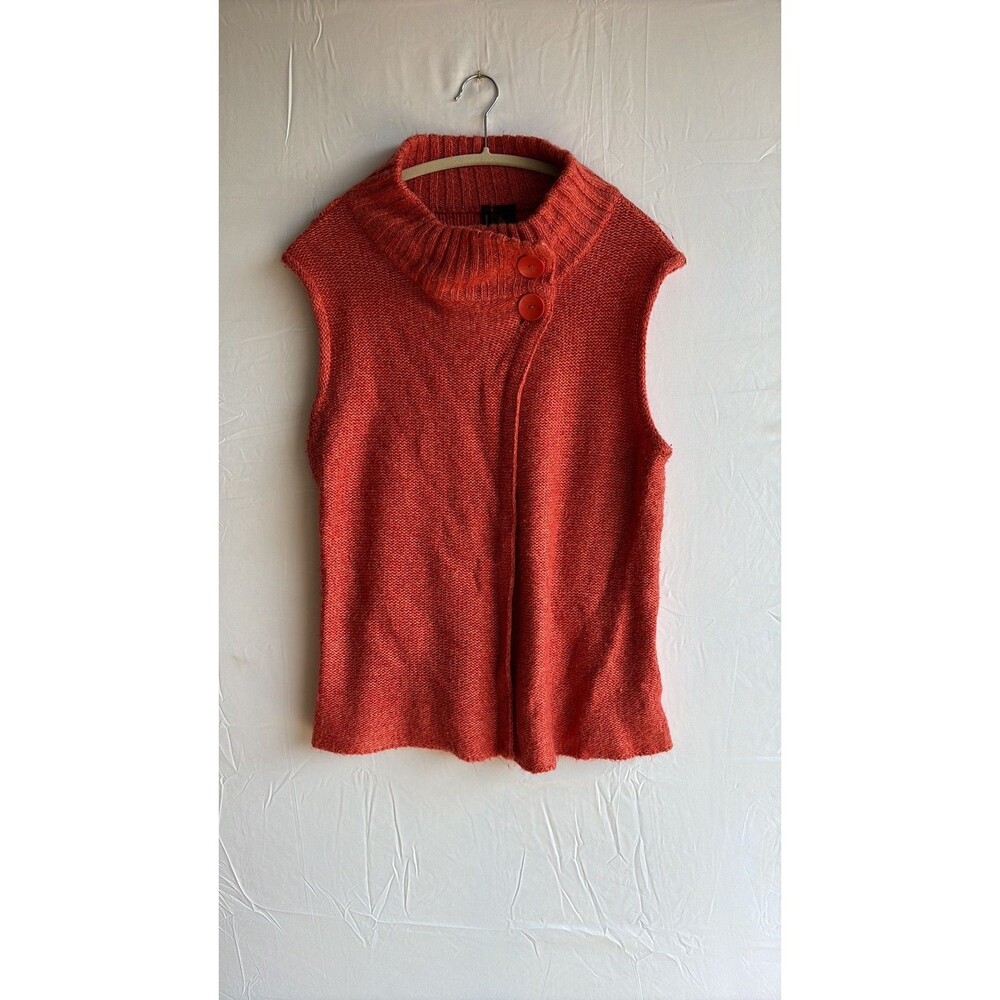 New Directions Terracotta Knit Sleeveless Turtleneck Sweater Vest